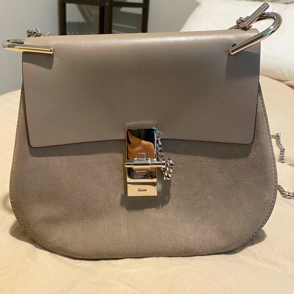 Chloe Drew Taupe Suede Crossbody Bag- Almost New- Hardly Used